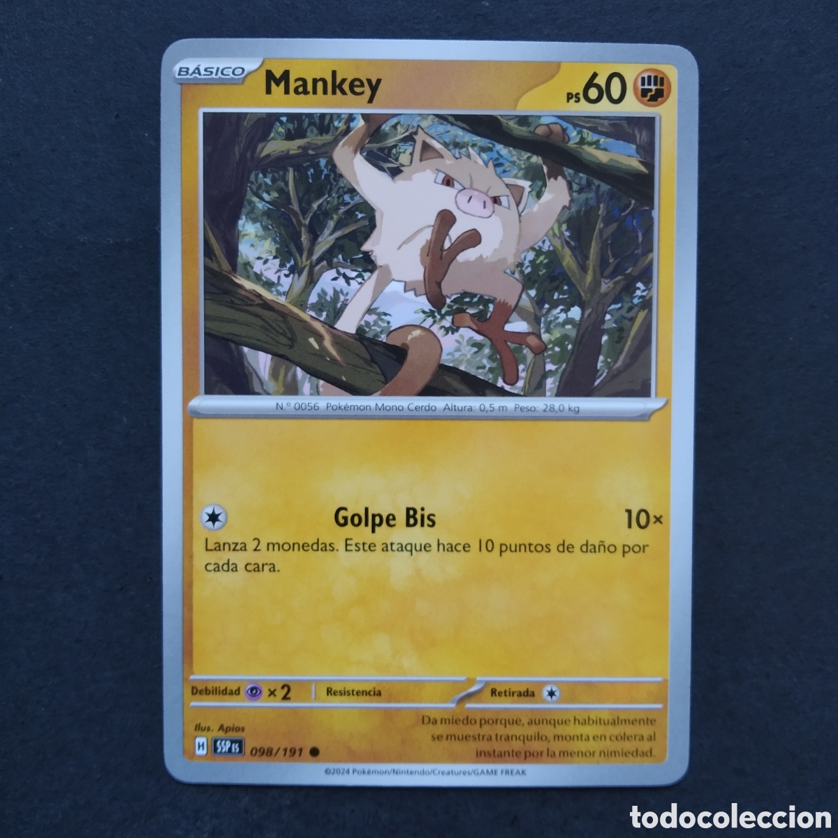 Trading cards: CARTA TCG - N&ordm; 098 - MANKEY - CHISPAS FULGURANTES - POK&Eacute;MON - EN ESPA&Ntilde;OL
