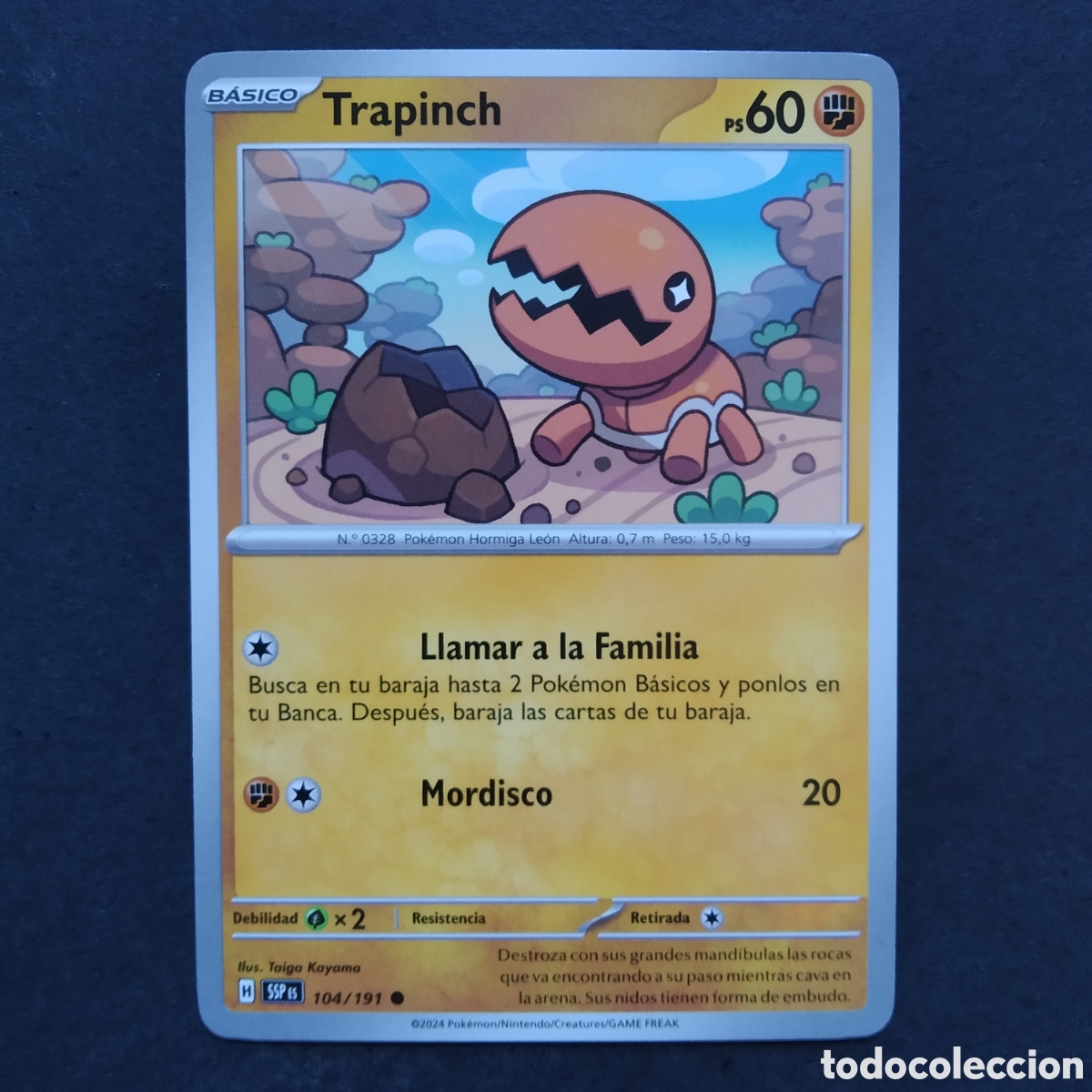 Trading cards: CARTA TCG - N&ordm; 104 - TRAPINCH - CHISPAS FULGURANTES - POK&Eacute;MON - EN ESPA&Ntilde;OL