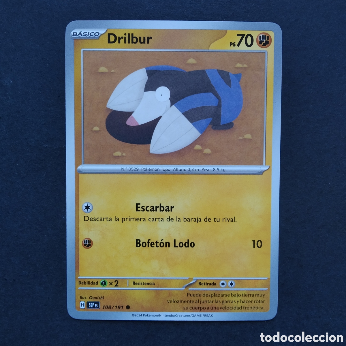 Trading cards: CARTA TCG - N&ordm; 108 - DRILBUR - CHISPAS FULGURANTES - POK&Eacute;MON - EN ESPA&Ntilde;OL