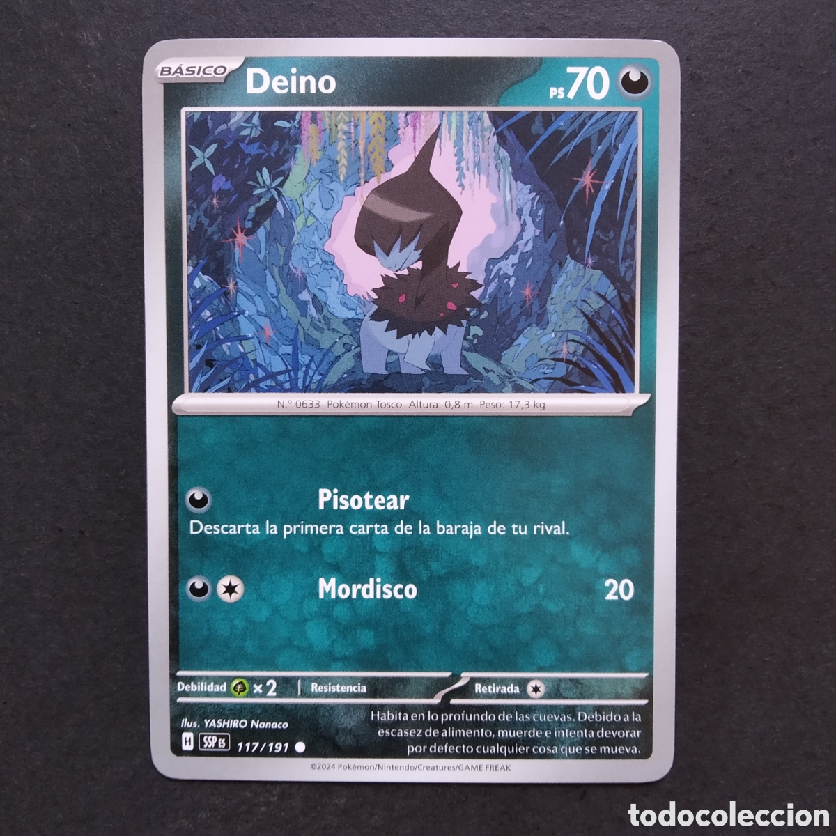 Trading cards: CARTA TCG - N&ordm; 117 - DEINO - CHISPAS FULGURANTES - POK&Eacute;MON - EN ESPA&Ntilde;OL