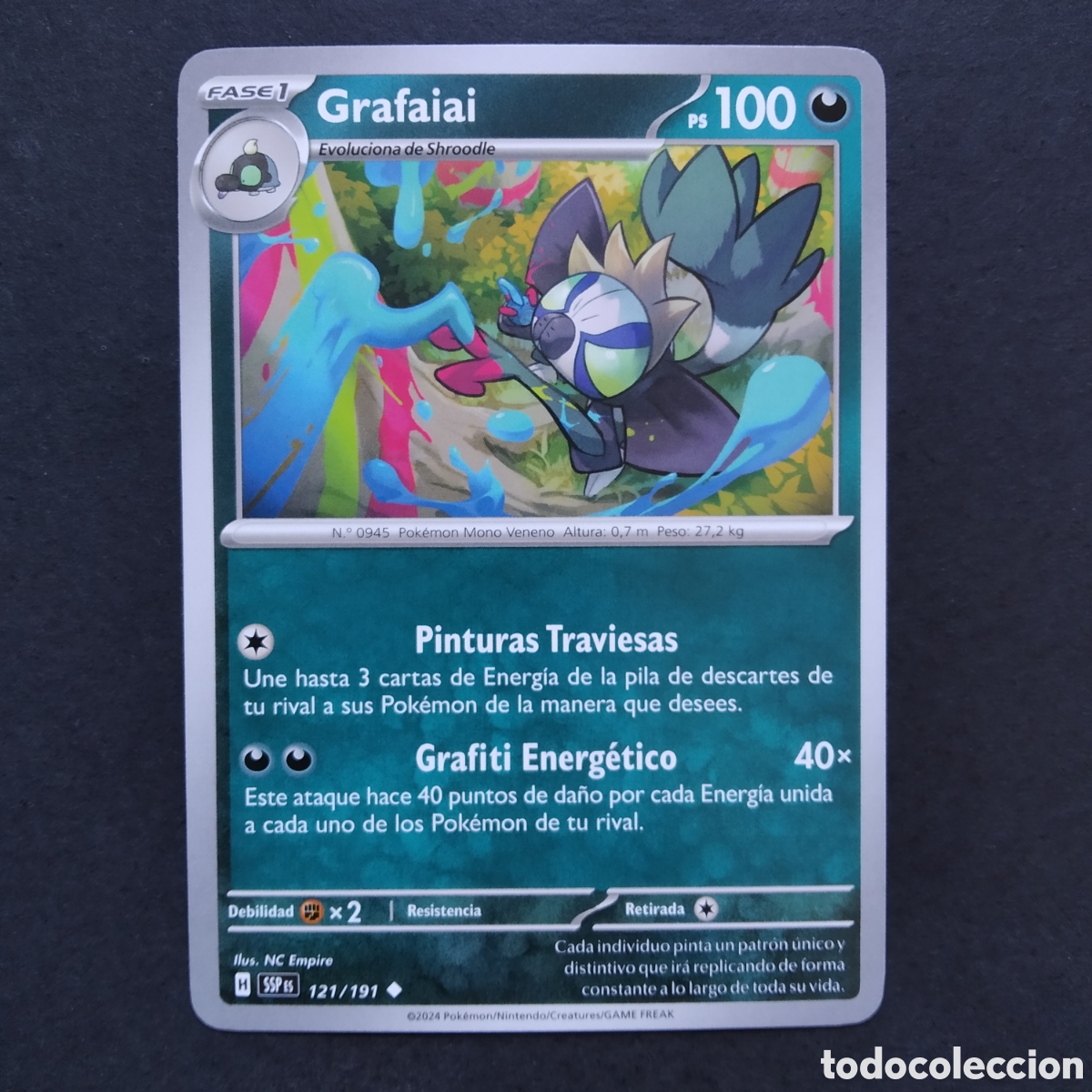 Trading cards: CARTA TCG - N&ordm; 121 - GRAFAIAI - CHISPAS FULGURANTES - POK&Eacute;MON - EN ESPA&Ntilde;OL