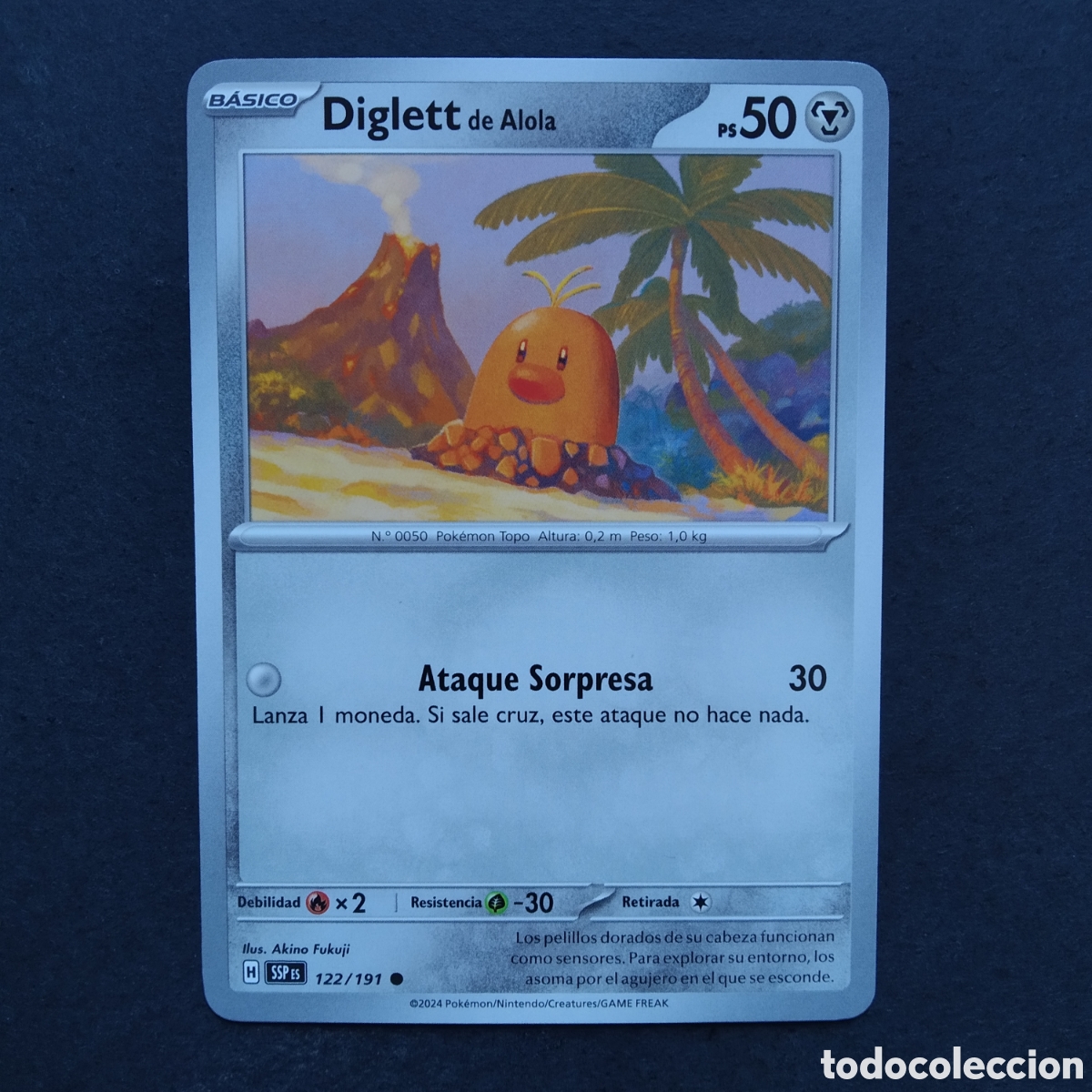 Trading cards: CARTA TCG - N&ordm; 122 - DIGLETT DE ALOLA - CHISPAS FULGURANTES - POK&Eacute;MON - EN ESPA&Ntilde;OL