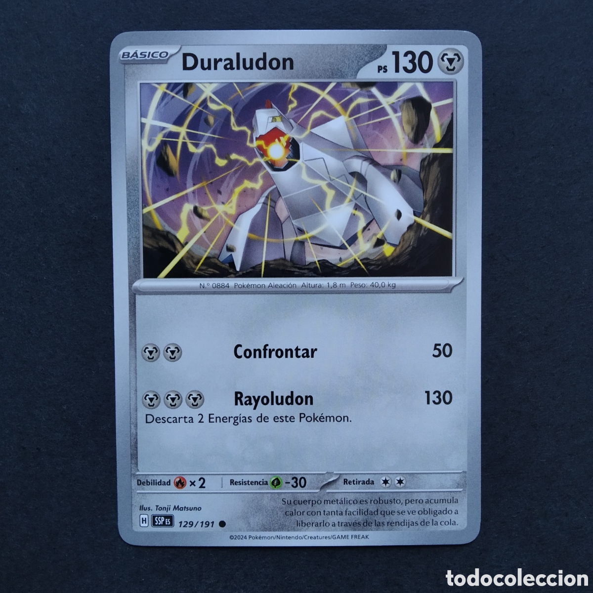Trading cards: CARTA TCG - N&ordm; 129 - DURALUDON - CHISPAS FULGURANTES - POK&Eacute;MON - EN ESPA&Ntilde;OL