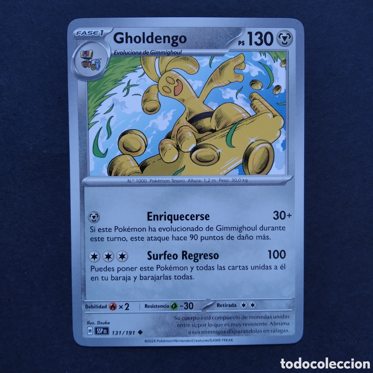 Trading cards: CARTA TCG - N&ordm; 131 - GHOLDENGO - CHISPAS FULGURANTES - POK&Eacute;MON - EN ESPA&Ntilde;OL