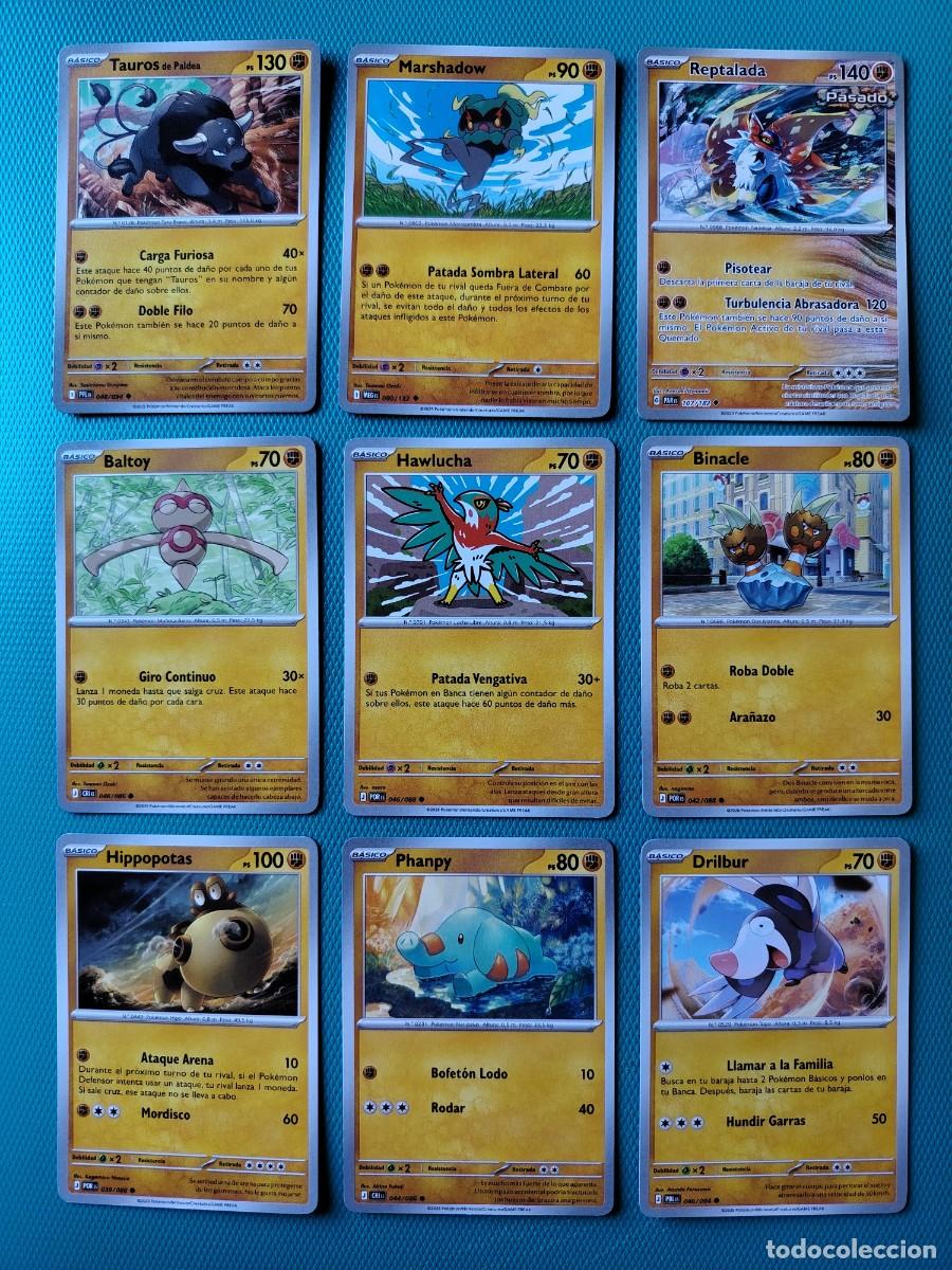 Trading cards: LOTE DE 9 CARTAS POKEMON EN ESPA&Ntilde;OL - POKEMONS DEL TIPO LUCHA - COMUNES Y NO COMUNES - NUEVA MD MINT