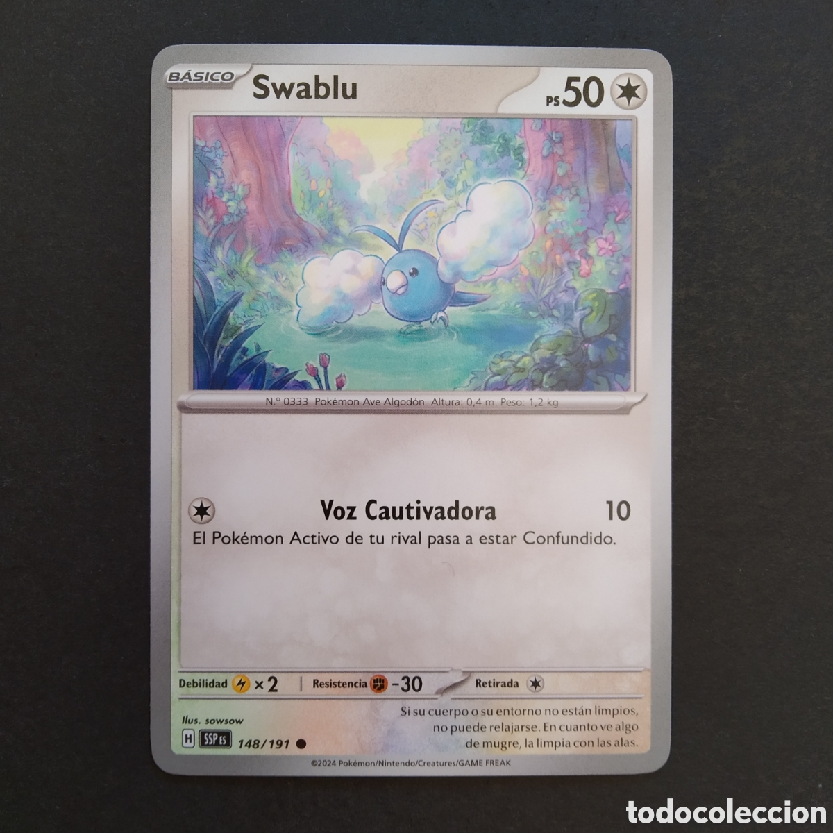 Trading cards: CARTA TCG - N&ordm; 148 - SWABLU - CHISPAS FULGURANTES - POK&Eacute;MON - EN ESPA&Ntilde;OL