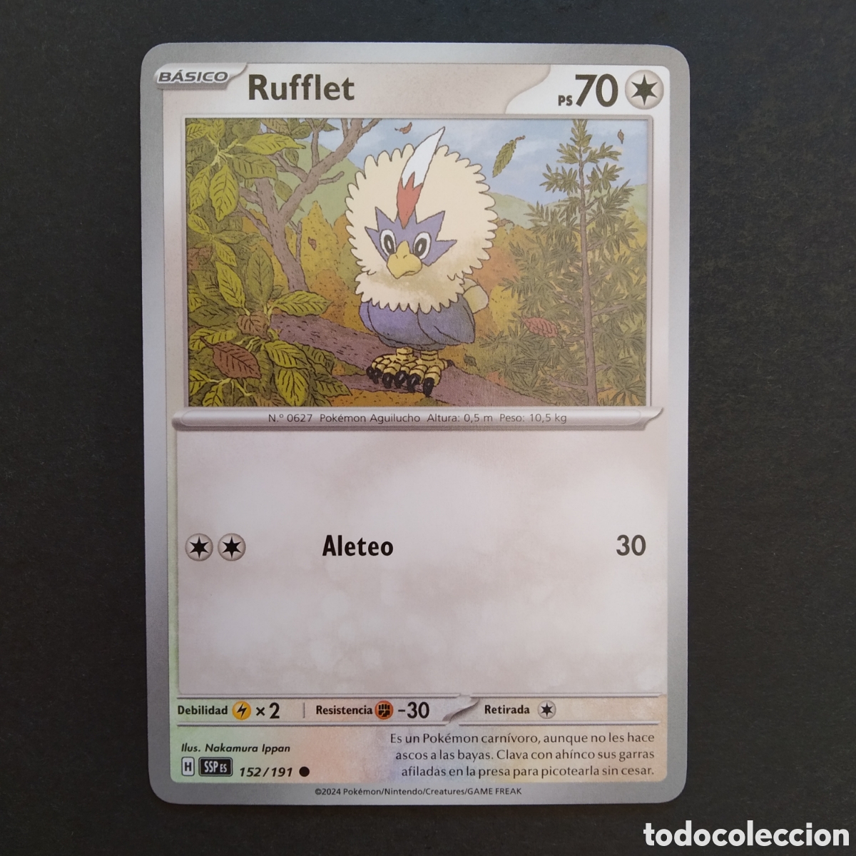 Trading cards: CARTA TCG - N&ordm; 152 - RUFFLET - CHISPAS FULGURANTES - POK&Eacute;MON - EN ESPA&Ntilde;OL