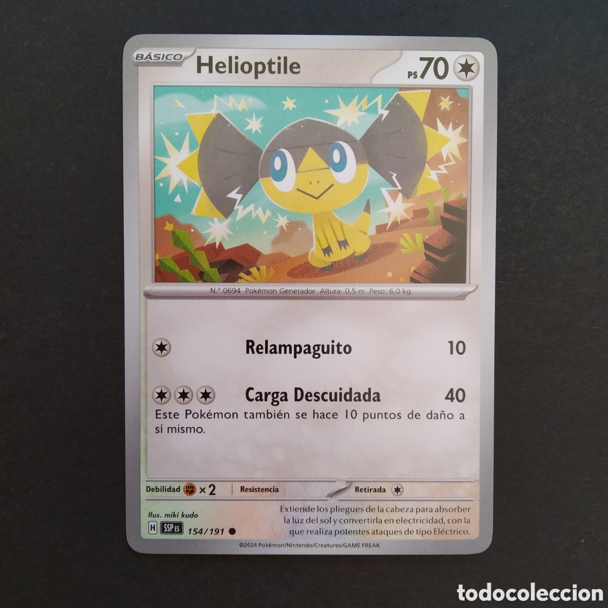 Trading cards: CARTA TCG - N&ordm; 154 - HELIOPTILE - CHISPAS FULGURANTES - POK&Eacute;MON - EN ESPA&Ntilde;OL