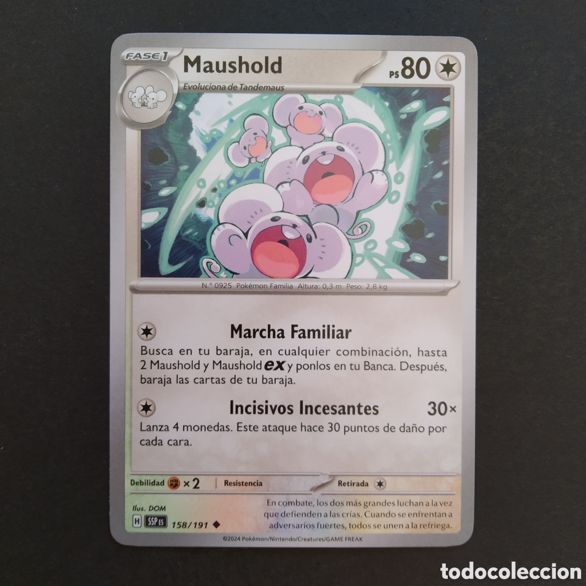 Trading cards: CARTA TCG - N&ordm; 158 - MAUSHOLD - CHISPAS FULGURANTES - POK&Eacute;MON - EN ESPA&Ntilde;OL