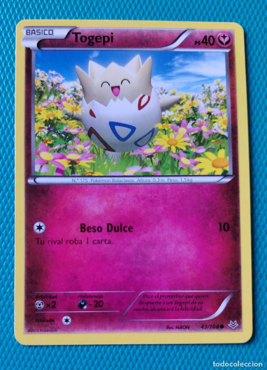 Trading cards: CARTA POKEMON EN ESPA&Ntilde;OL - TOGEPI 43 /108 - BASICO - ORIGINAL - BUEN ESTADO