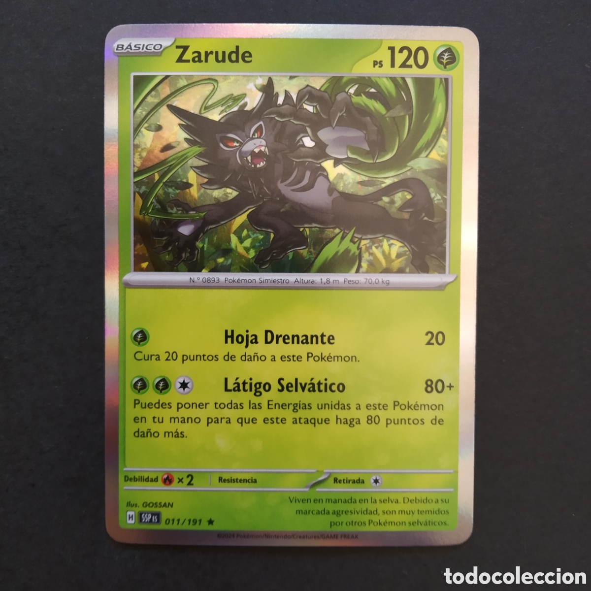 Trading cards: CARTA TCG - N&ordm; 011 - ZARUDE (REVERSE HOLO) - CHISPAS FULGURANTES - POK&Eacute;MON - EN ESPA&Ntilde;OL