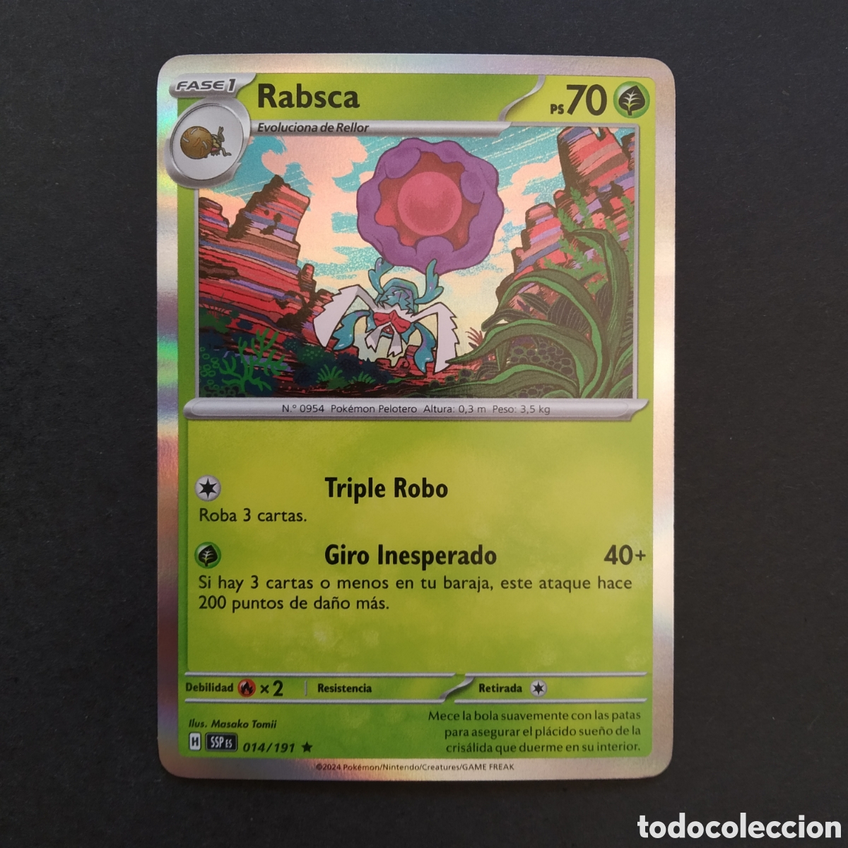 Trading cards: CARTA TCG - N&ordm; 014 - RABSCA (REVERSE HOLO) - CHISPAS FULGURANTES - POK&Eacute;MON - EN ESPA&Ntilde;OL