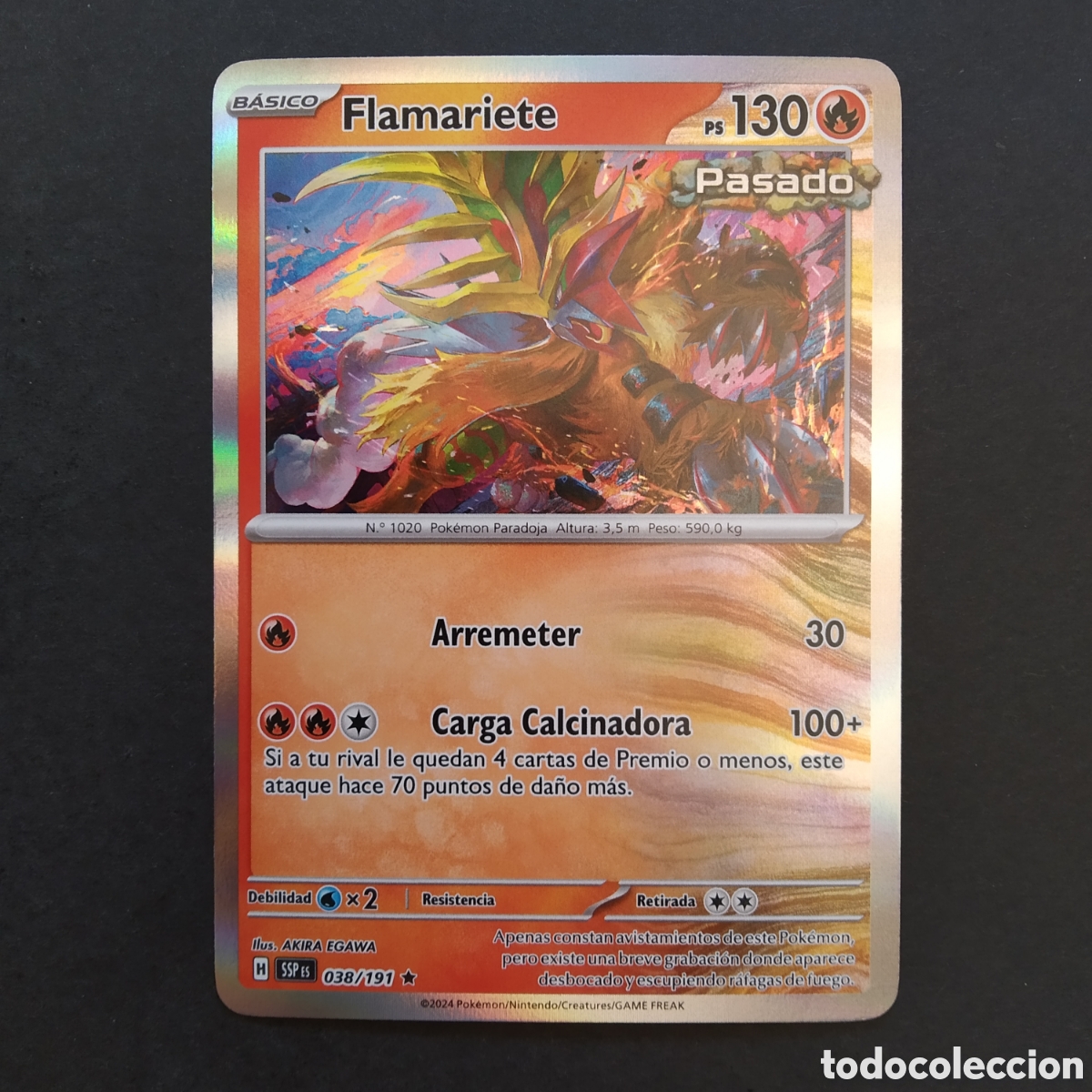 Trading cards: CARTA TCG - N&ordm; 038 - FLAMARIETE (REVERSE HOLO) - CHISPAS FULGURANTES - POK&Eacute;MON - EN ESPA&Ntilde;OL