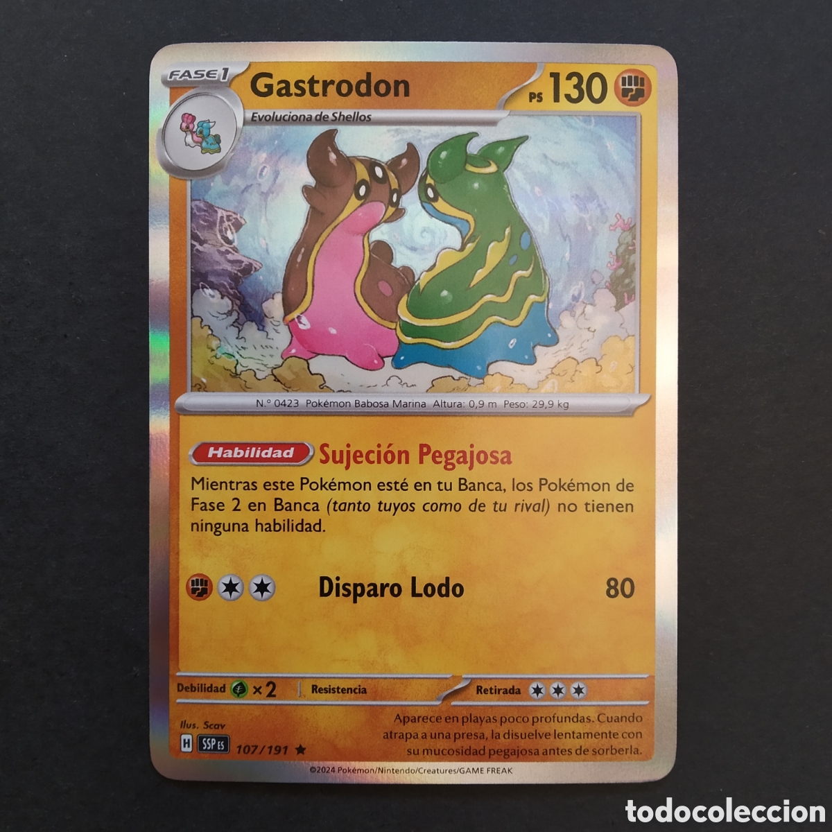 Trading cards: CARTA TCG - N&ordm; 107 - GASTRODON (REVERSE HOLO) - CHISPAS FULGURANTES - POK&Eacute;MON - EN ESPA&Ntilde;OL