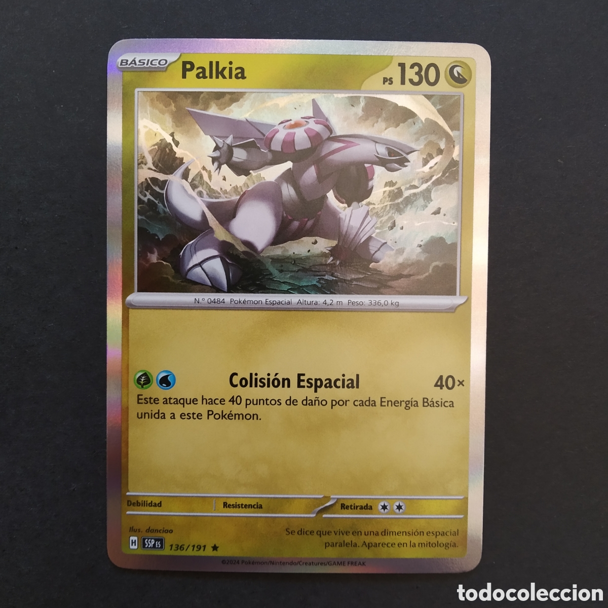 Trading cards: CARTA TCG - N&ordm; 136 - PALKIA (REVERSE HOLO) - CHISPAS FULGURANTES - POK&Eacute;MON - EN ESPA&Ntilde;OL