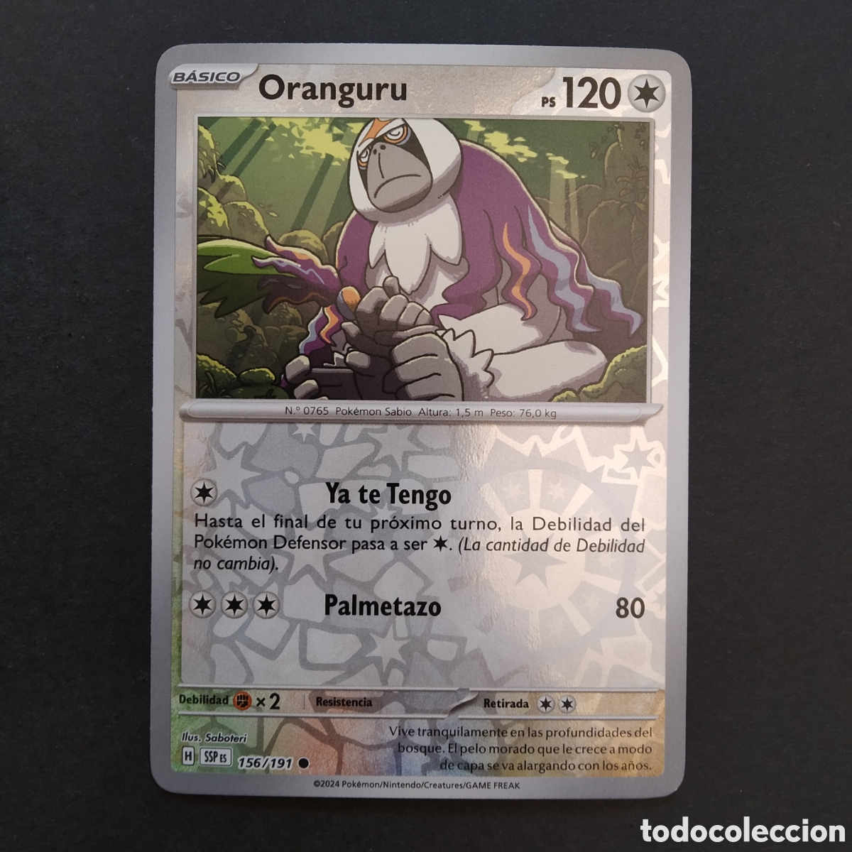 Trading cards: CARTA TCG - N&ordm; 156 - ORANGURU (HOLOGR&Aacute;FICA) - CHISPAS FULGURANTES - POK&Eacute;MON - EN ESPA&Ntilde;OL