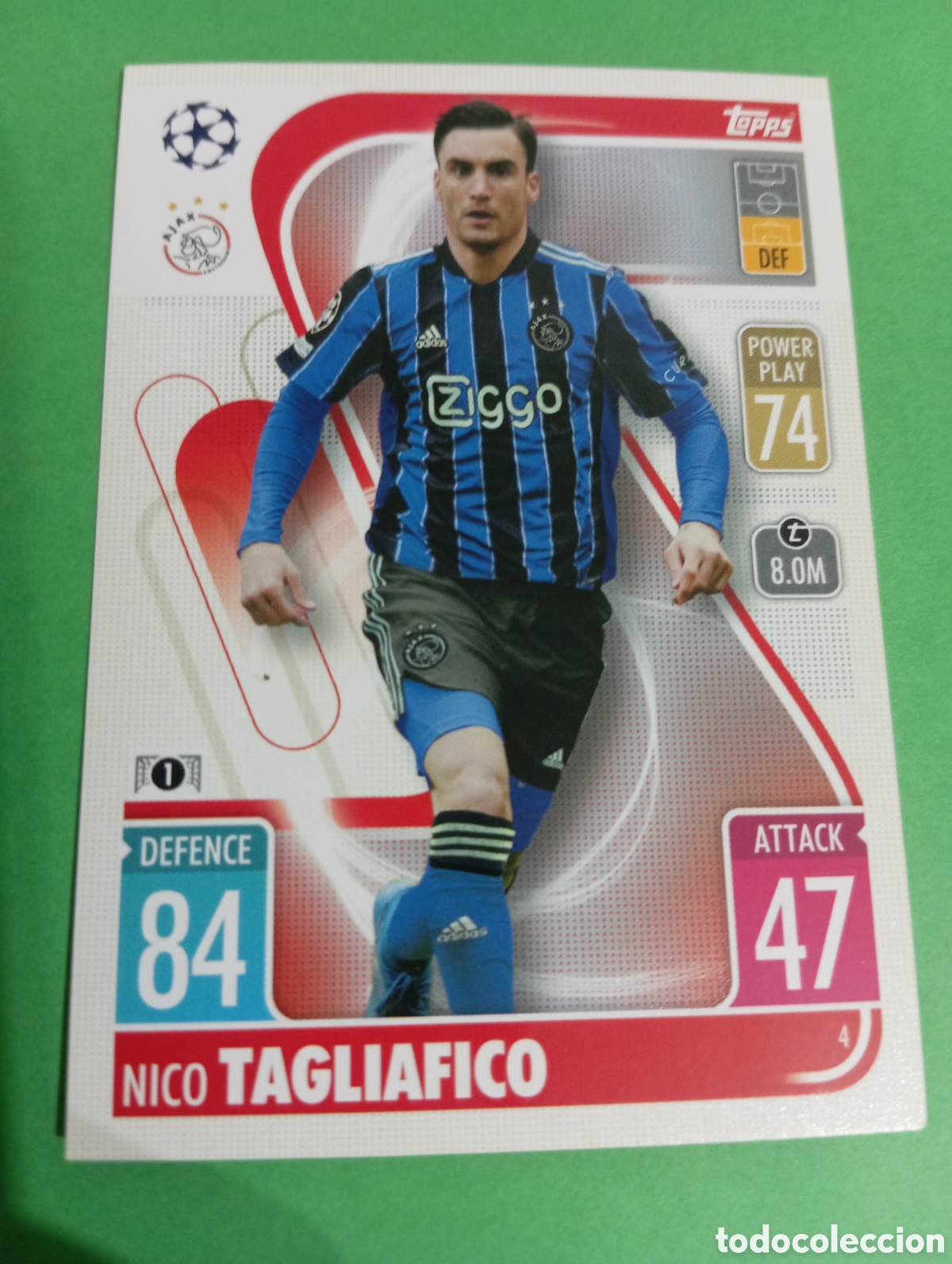 Trading cards: Tagliafico Ajax n&deg;4 / TOPPS MATCH ATTAX 2021/2022