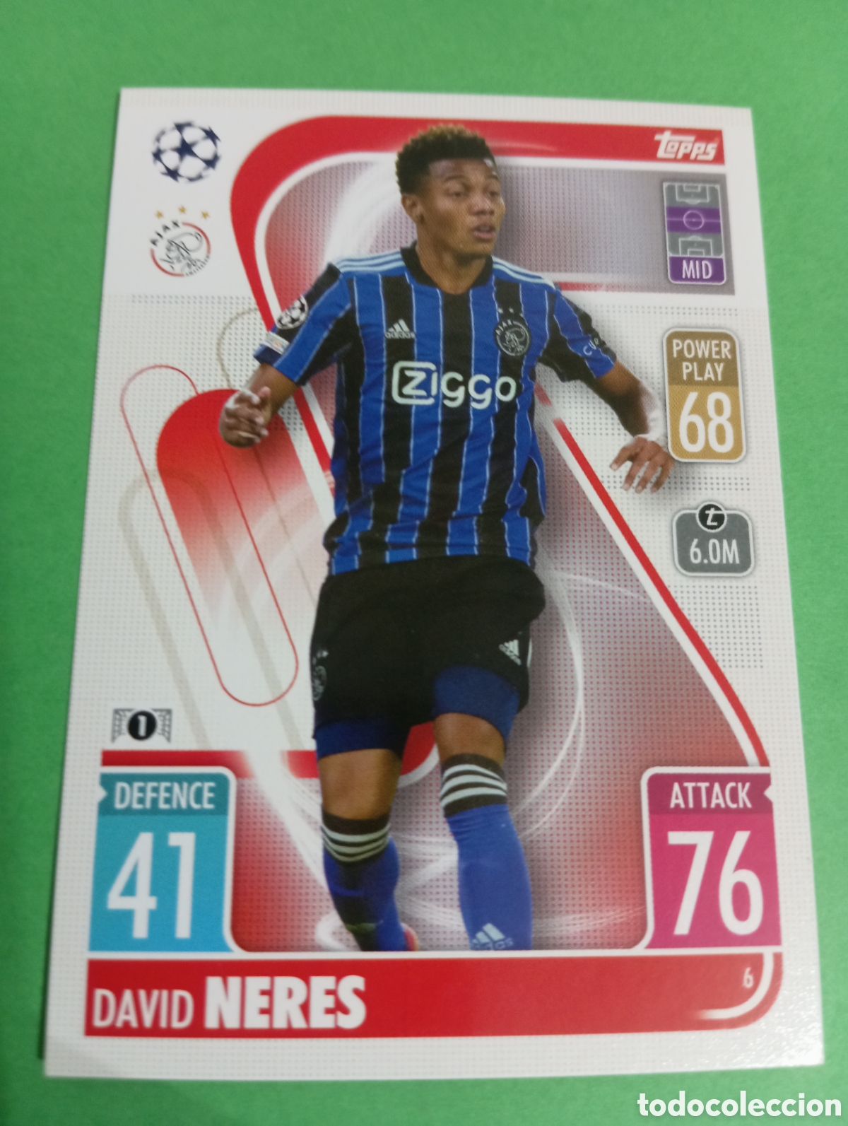 Trading cards: David Neres Ajax n&deg;6 / TOPPS MATCH ATTAX 2021/2022