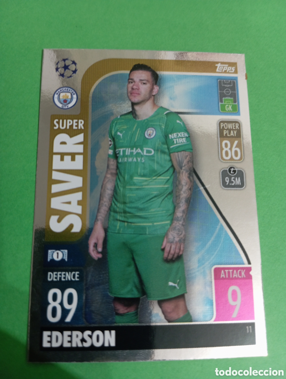 Trading cards: Ederson Manchester City SUPER SAVER n&deg;11 / TOPPS MATCH ATTAX 2021/2022