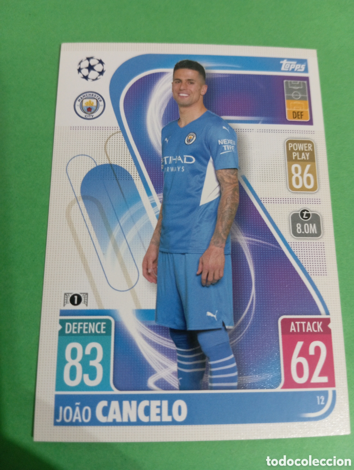 Trading cards: Jo&atilde;o Cancelo Manchester City n&deg;12 / TOPPS MATCH ATTAX 2021/2022