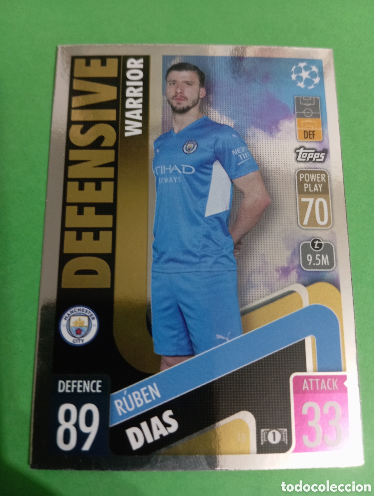 Trading cards: R&uacute;ben Dias Manchester City DEFENSIVE WARRIOR n&deg;13 / TOPPS MATCH ATTAX 2021/2022