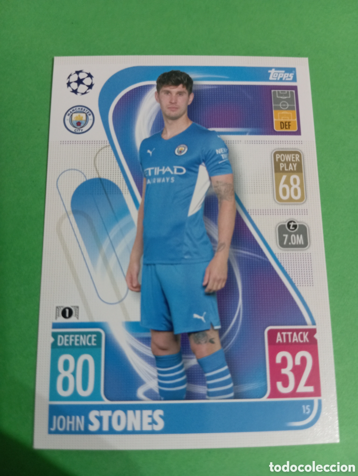 Trading cards: John Stones Manchester City n&deg;15 / TOPPS MATCH ATTAX 2021/2022