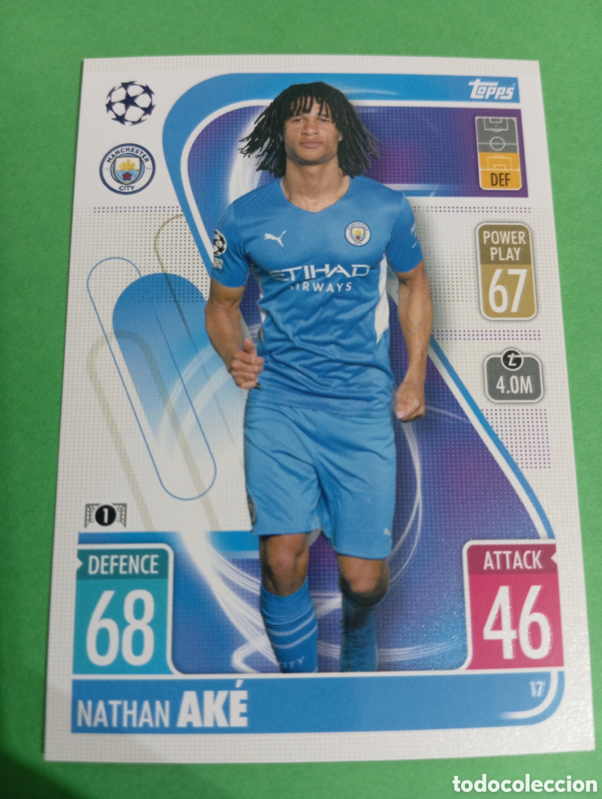 Trading cards: Nathan Ak&eacute; Manchester City n&deg;17 / TOPPS MATCH ATTAX 2021/2022