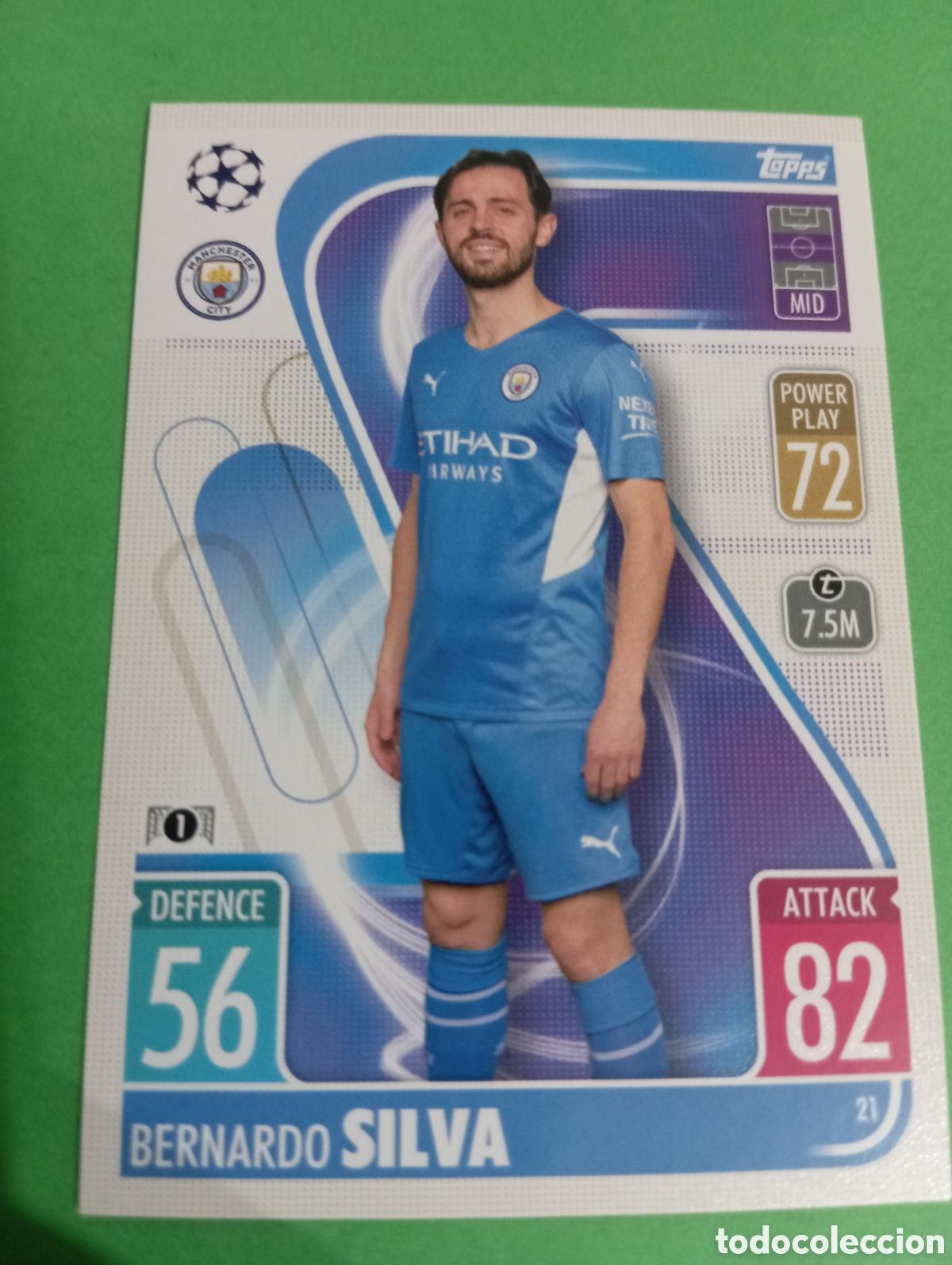 Trading cards: Bernardo Silva Manchester City n&deg;21 / TOPPS MATCH ATTAX 2021/2022