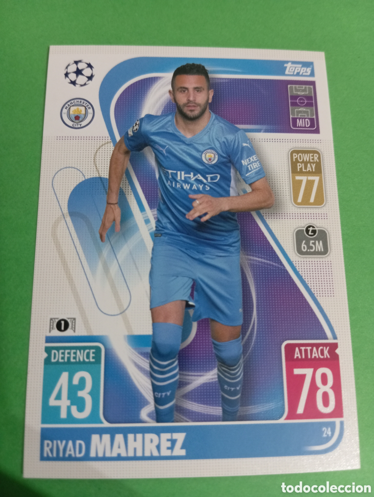 Trading cards: Mahrez Manchester City n&deg;24 / TOPPS MATCH ATTAX 2/21/2022