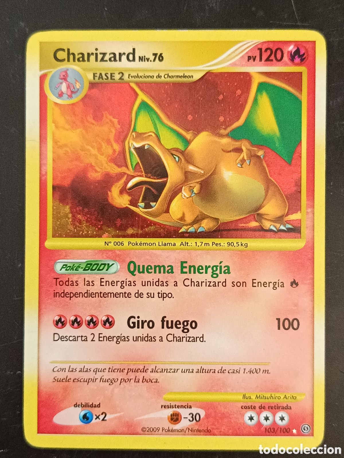 Trading cards: Pokemon Charizard 103/100 Diamante Y Perla Frente Tormentoso En Castellano