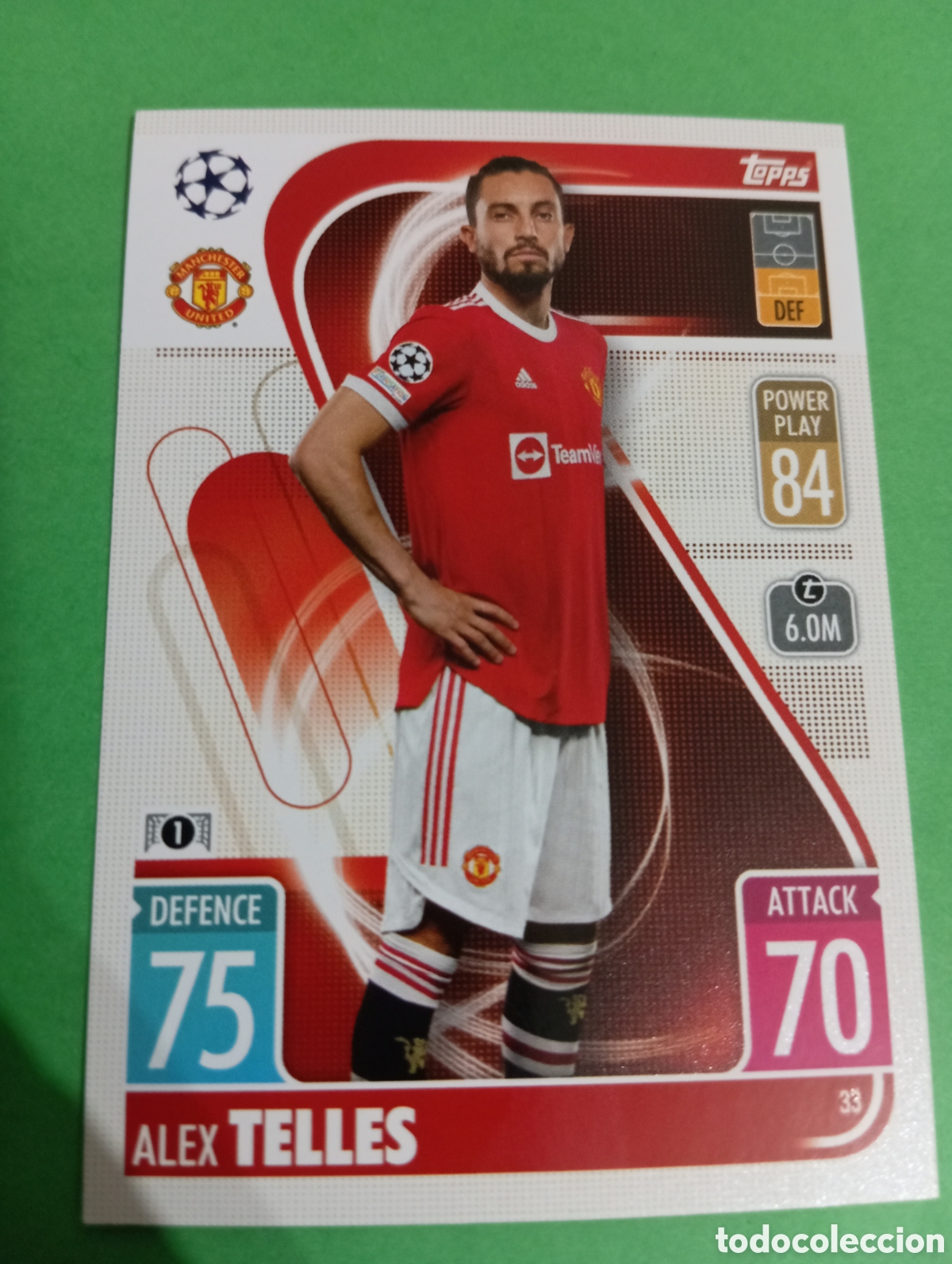 Trading cards: Alex Telles Manchester United n&deg;33 / TOPPS MATCH ATTAX 2021/2022