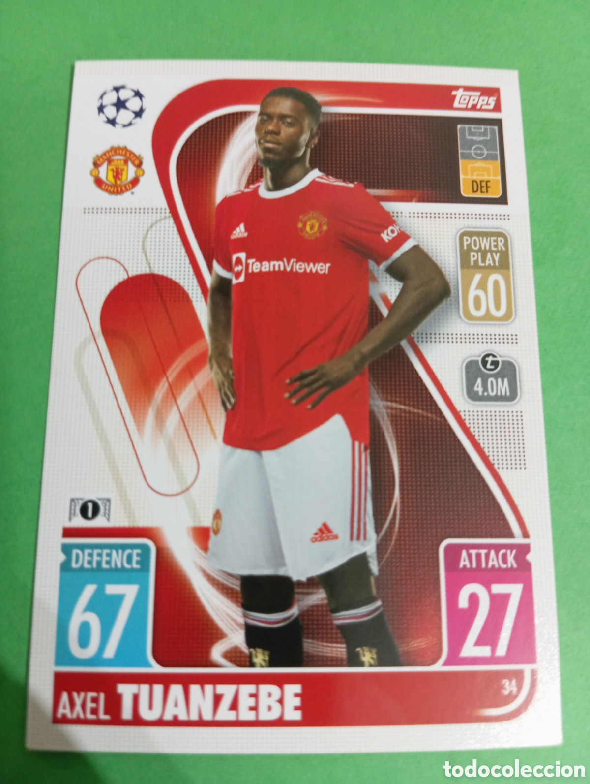 Trading cards: Axel Tuanzebe Manchester United n&deg;34 / TOPPS MATCH ATTAX 2021/2022