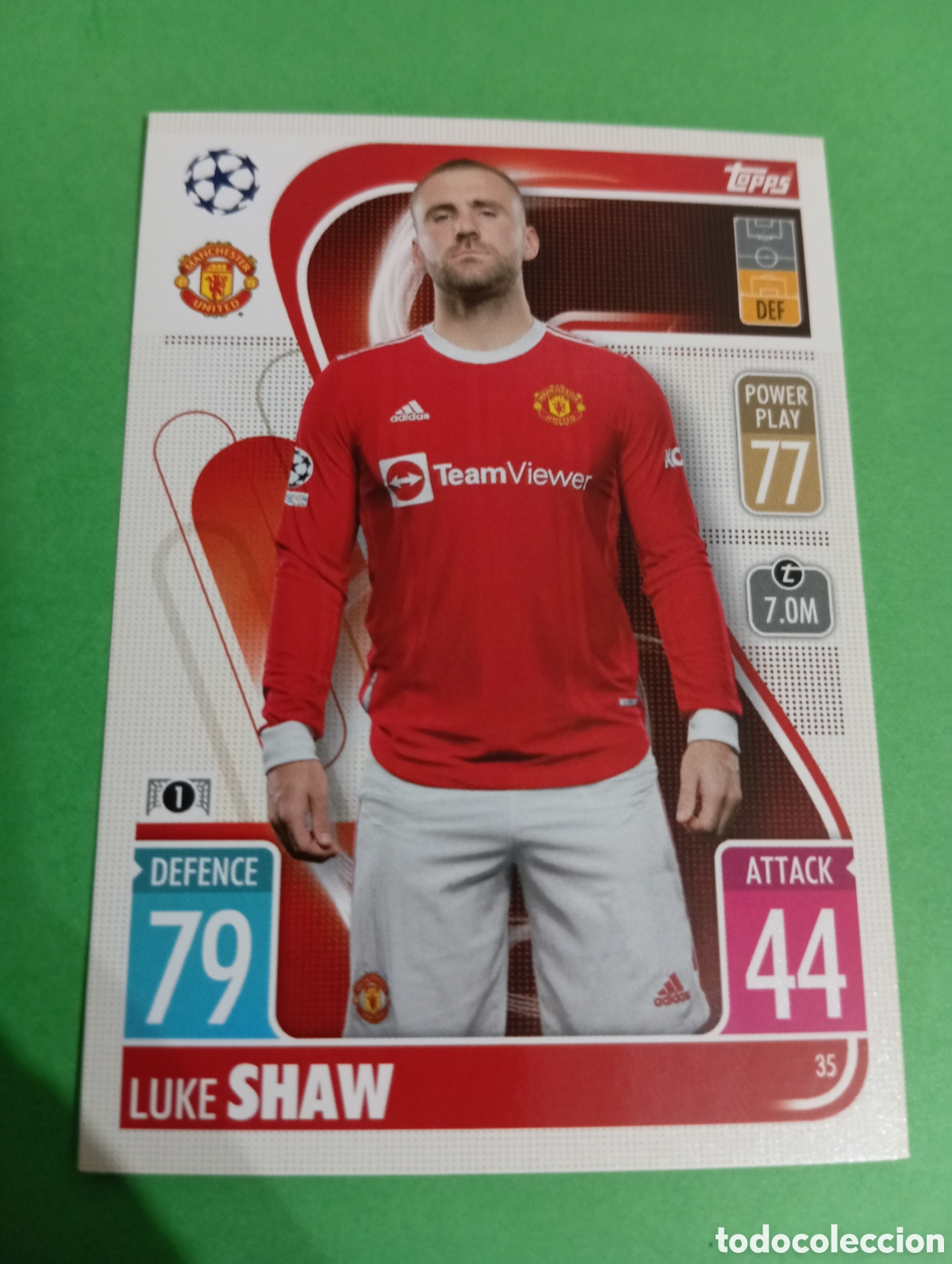 Trading cards: Luke Shaw Manchester United n&deg;35 / TOPPS MATCH ATTAX 2021/2022