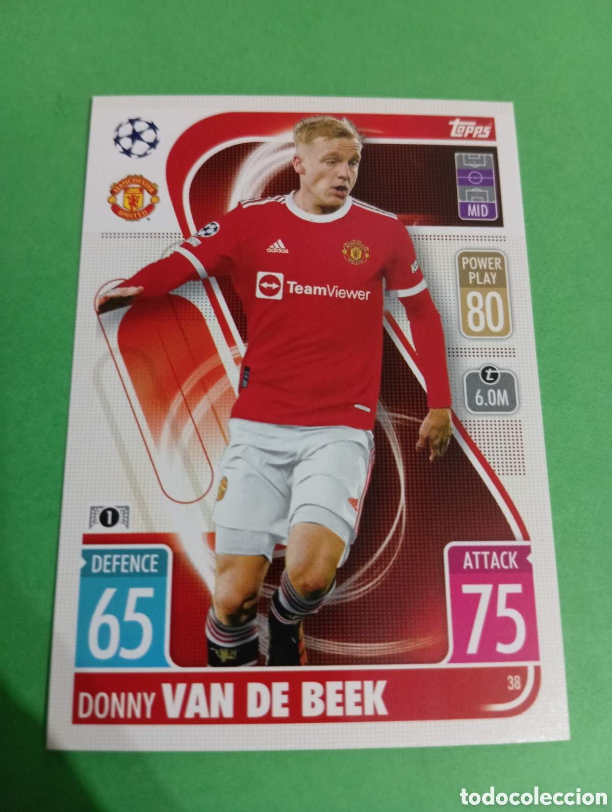 Trading cards: Van de Beek Manchester United n&deg;38 / TOPPS MATCH ATTAX 2021/2022
