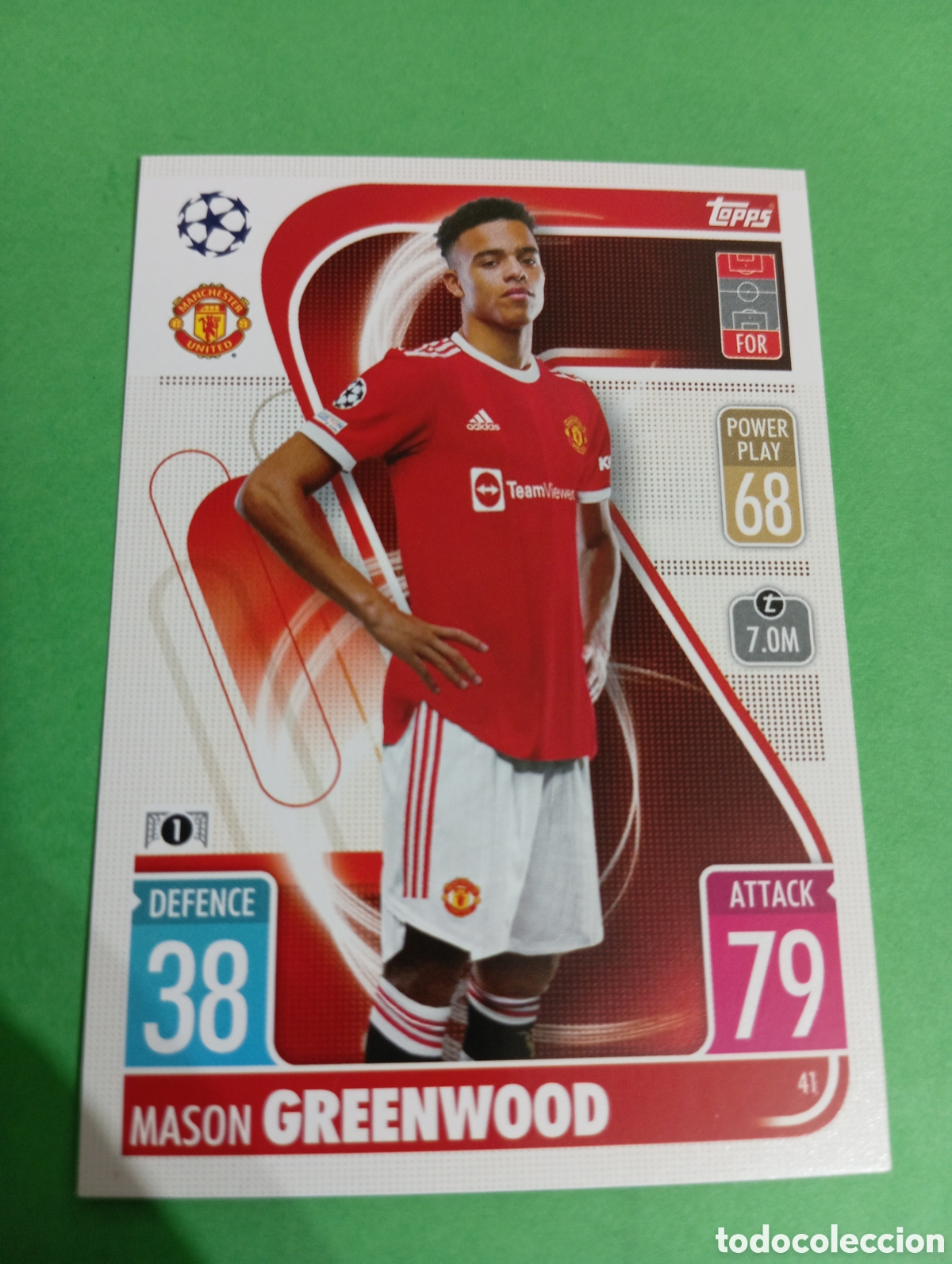 Trading cards: Greenwood Manchester United n&deg;41 / TOPPS MATCH ATTAX 2021/2022