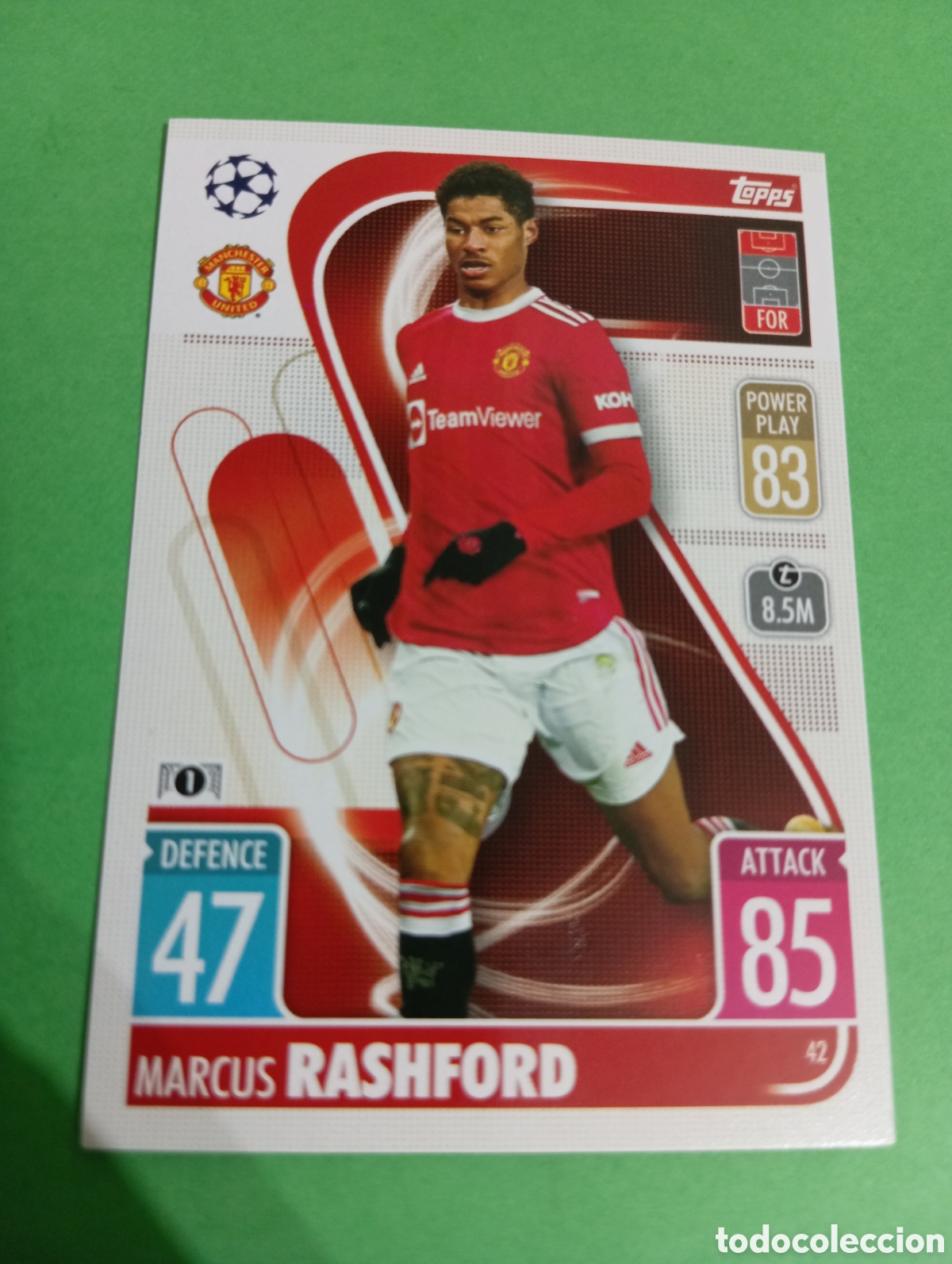 Trading cards: Marcus Rashford Manchester United n&deg;42 / TOPPS MATCH ATTAX 2021/2022