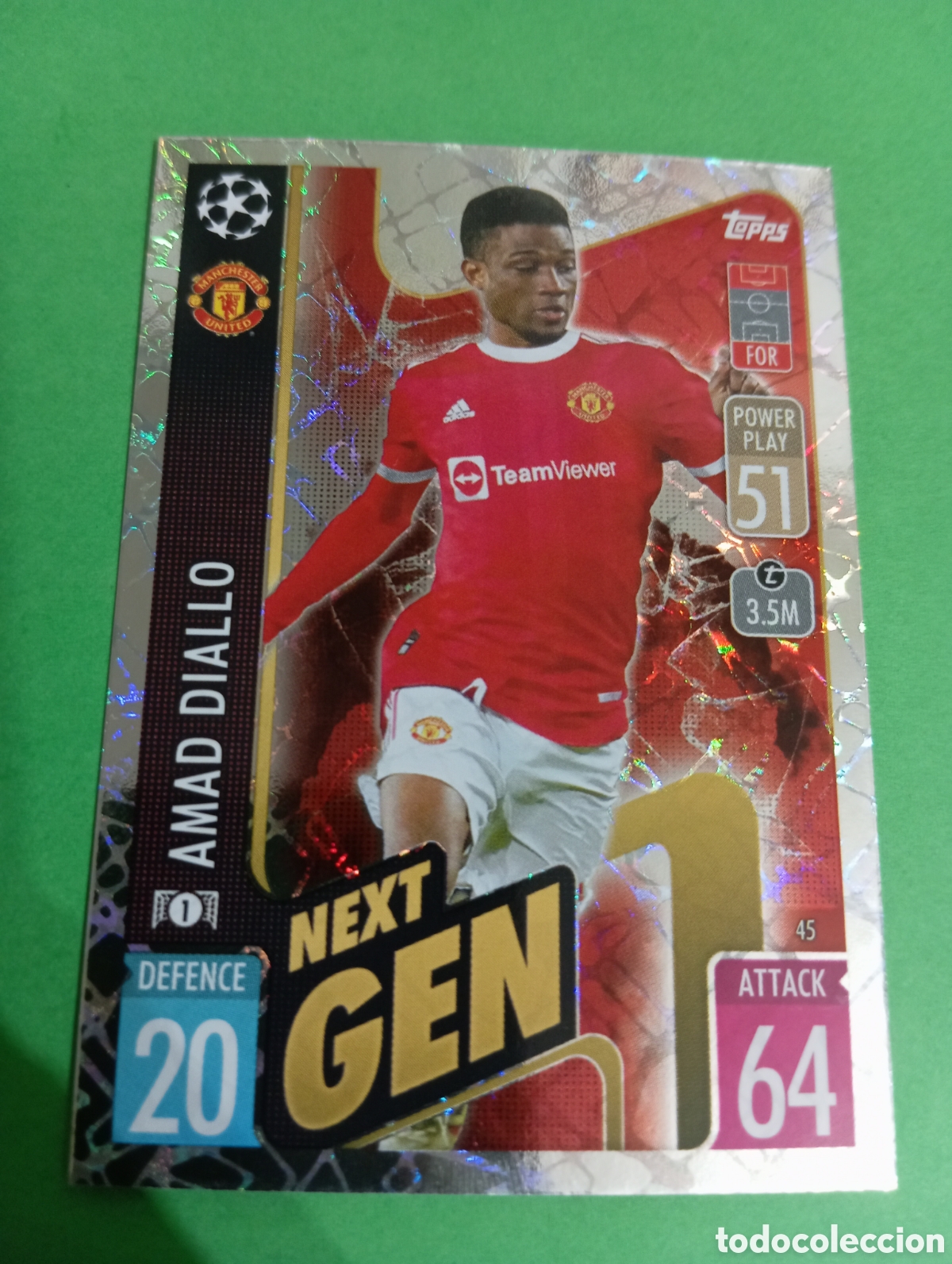 Trading cards: Amad Diallo Manchester United NEXT GEN n&deg;45 / TOPPS MATCH ATTAX 2021/2022