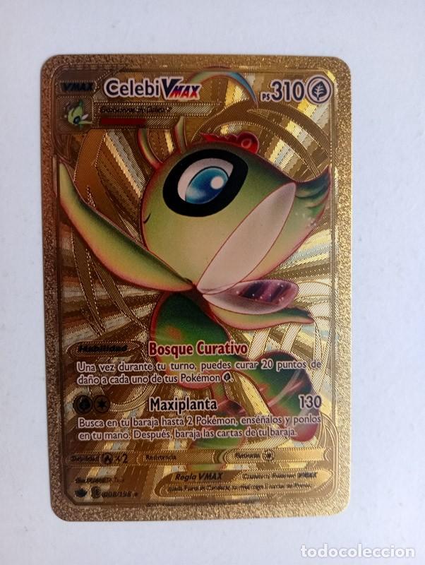 Figurine Collezionabili: CROMO CARD POKEMON DORADO Celebi Vmax (NO METAL)