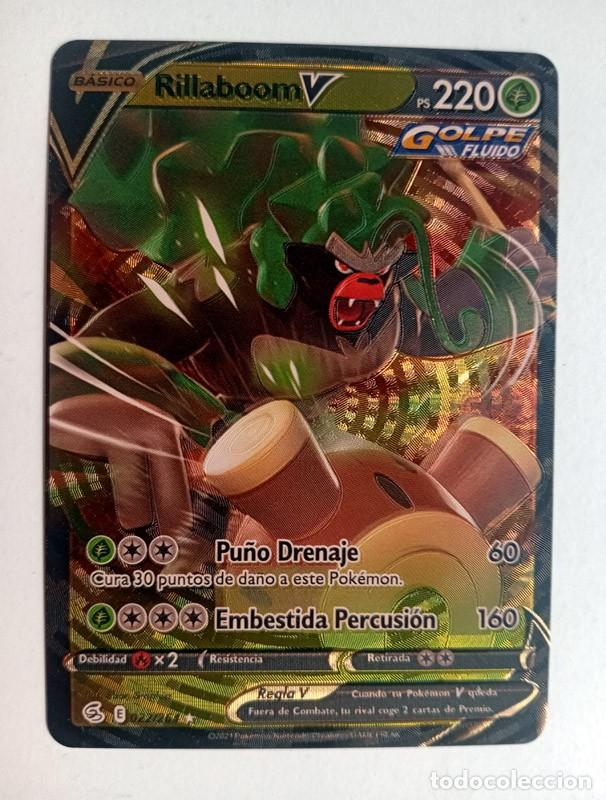 Figurine Collezionabili: CROMO CARD POKEMON DORADO Rillaboom (NO METAL)