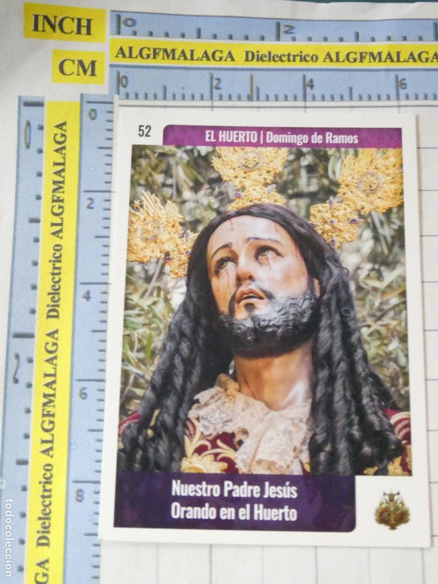 Trading cards: TARJETA TRADING CARD CROMO RELIGIOSO SEMANA SANTA M&Aacute;LAGA. HOLY CARDS. 52 JESUS ORANDO HUERTO
