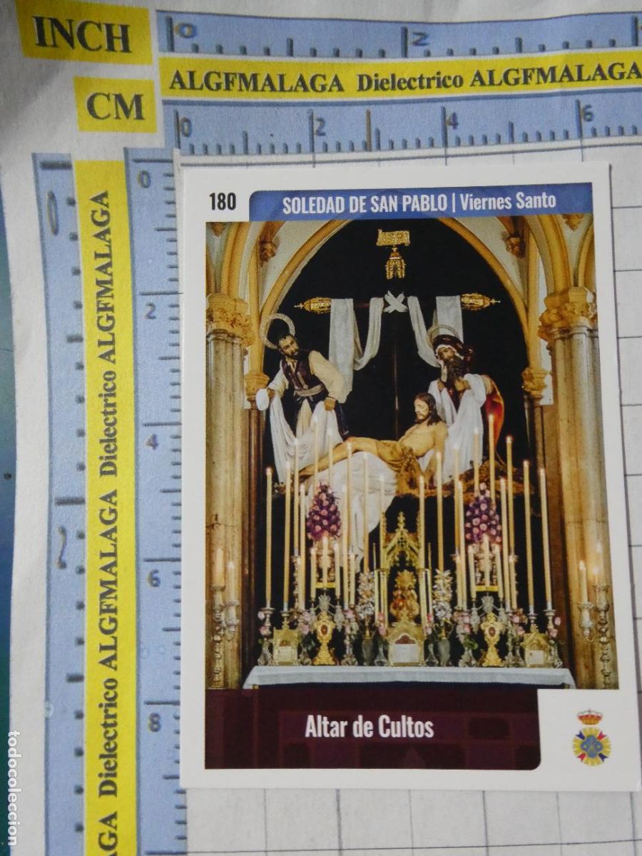 Trading cards: TARJETA TRADING CARD CROMO RELIGIOSO SEMANA SANTA M&Aacute;LAGA. HOLY CARDS. 180 SOLEDAD DE SAN PABLO