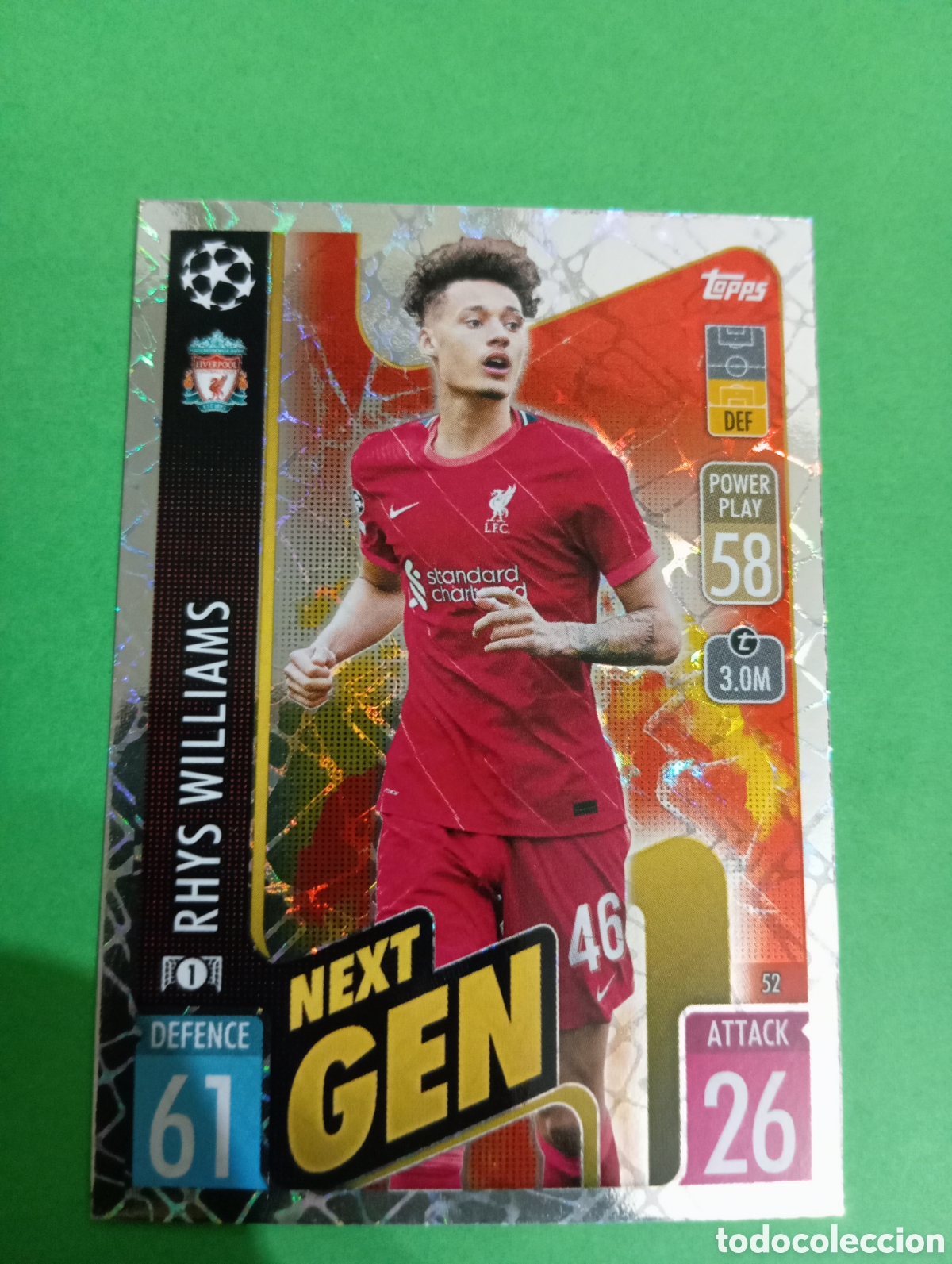 Trading cards: Rhys Williams Liverpool NEXT GEN n&deg;52 / TOPPS MATCH ATTAX 2021/2022