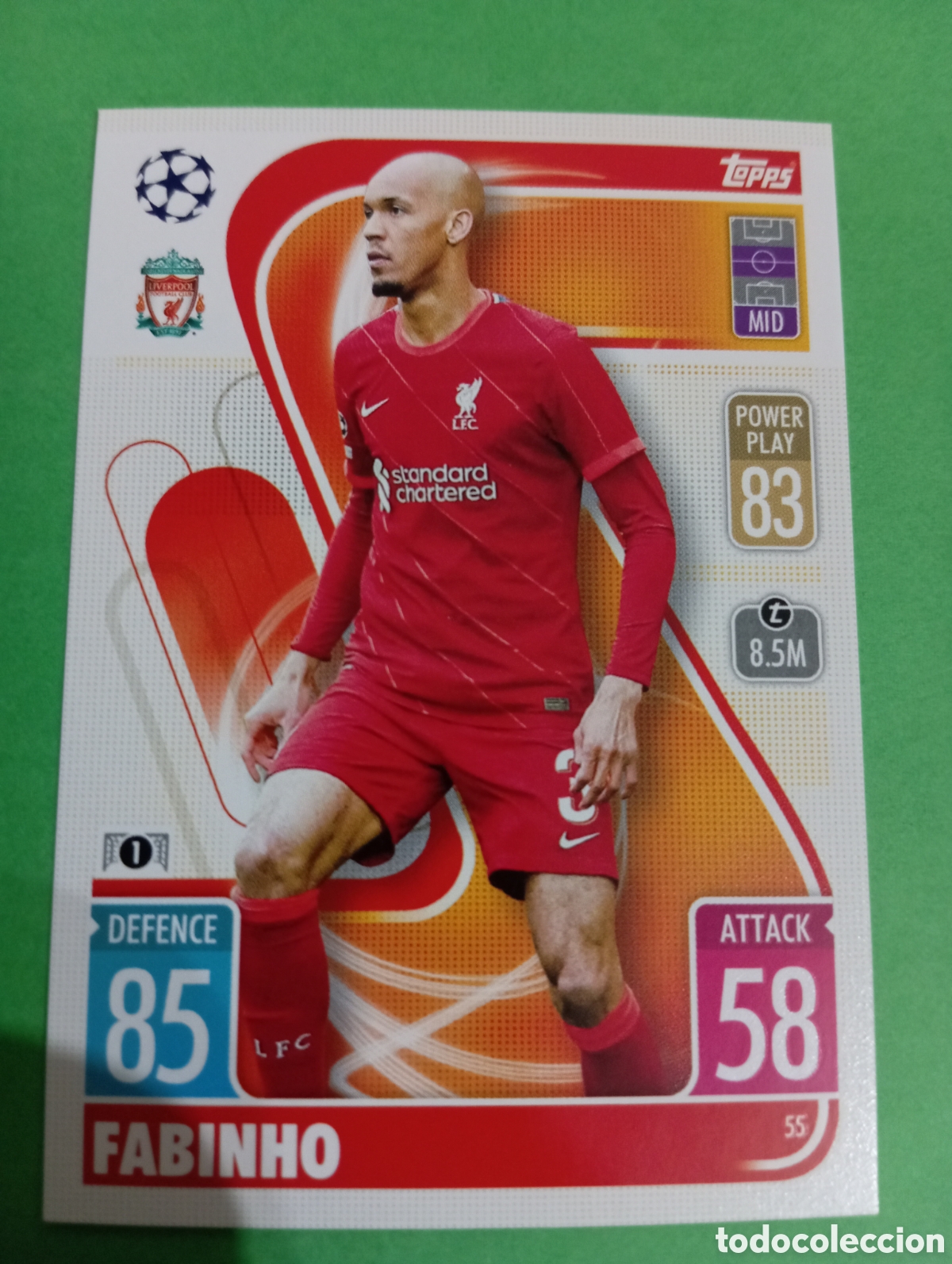 Trading cards: Fabinho Liverpool n&deg;55 / TOPPS MATCH ATTAX 2021/2022