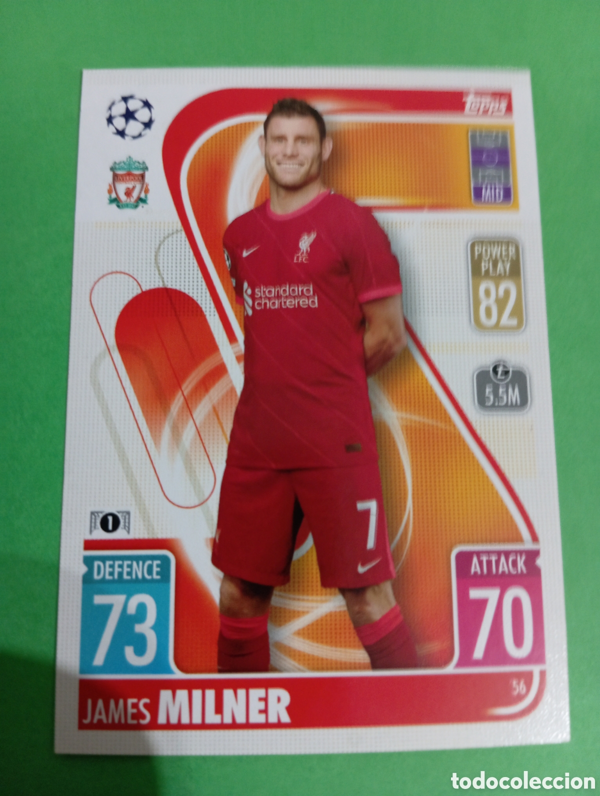 Trading cards: James Milner Liverpool n&deg;56 / TOPPS MATCH ATTAX 2021/2022