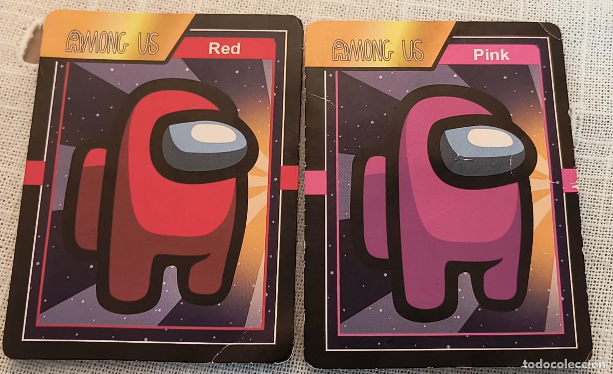 Trading cards: 2 TRADING CARD - AMONG US - PINK Y RED