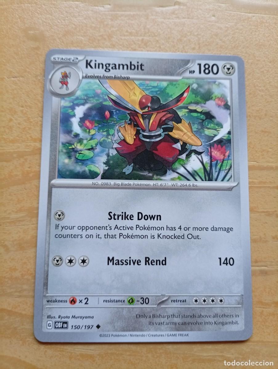 Trading cards: Carta Pok&eacute;mon de Kingambit, n&uacute;mero 150/197, del a&ntilde;o 2023. - Idioma: Ingl&eacute;s. - Etapa: Base 2. - HP: