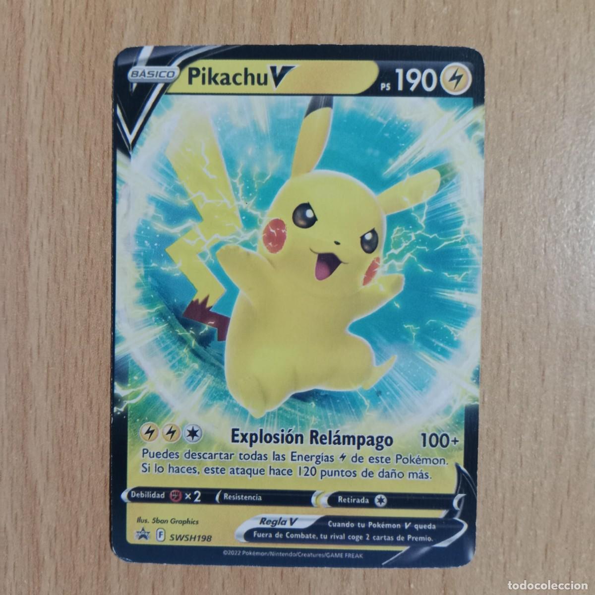 Trading cards: PIKACHU V N&ordm; SWSH198 CARTA POK&Egrave;MON BLACK STAR PROMO 198 TCG - A&Ntilde;O 2022.