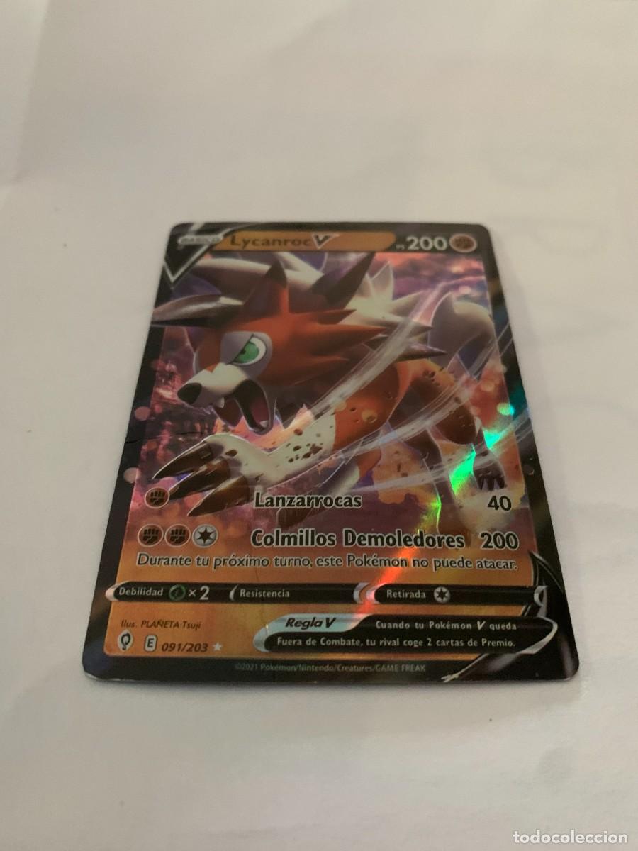 Trading cards: CARTA POK&Eacute;MON. LYCANROC V. PEDIDO MINIMO 10 EUROS.