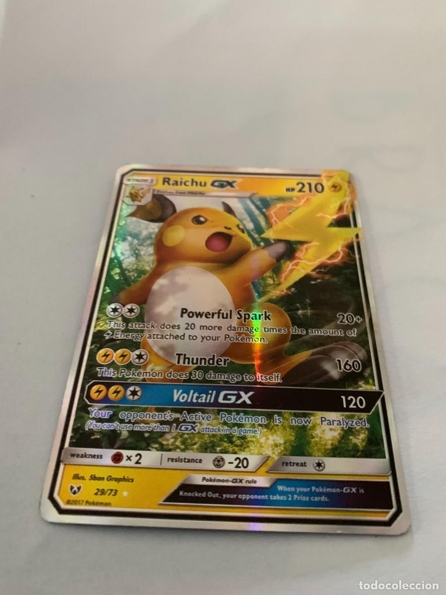 Trading cards: CARTA POK&Eacute;MON. RAICHU GX. BUEN ESTADO. PEDIDO MINIMO 10 EUROS.