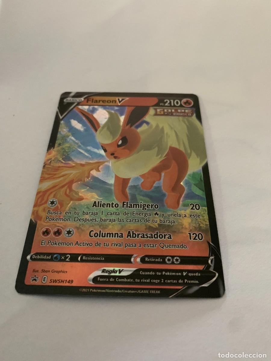 Trading cards: CARTA POK&Eacute;MON. FLAREON V. BUEN ESTADO. PEDIDO MINIMO 10 EUROS.
